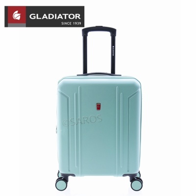 Mala de viagem rígida verde água com pega extensível e rodas