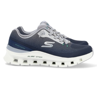 Sapatilhas desportivas Skechers azul e cinzento com sola branca