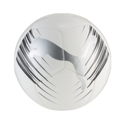 Bola de futebol branca com logotipo de puma cinzento