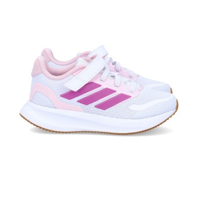 Sapatilhas desportivas brancas e rosas com sola castanha