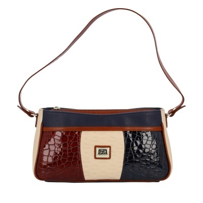 Mala de ombro Cavalinho multicolor com textura e fecho zipper