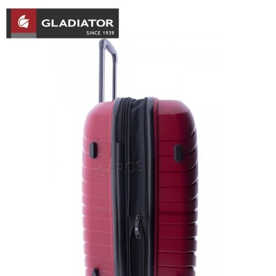 Mala de viagem rígida vermelha com pega telescópica da marca GLADIATOR