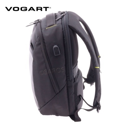 Mochila preta VOGART com fechos zip duplos e alças acolchoadas