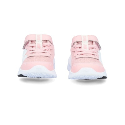 Sapatilhas infantis cor-de-rosa com fecho de Velcro e atacadores