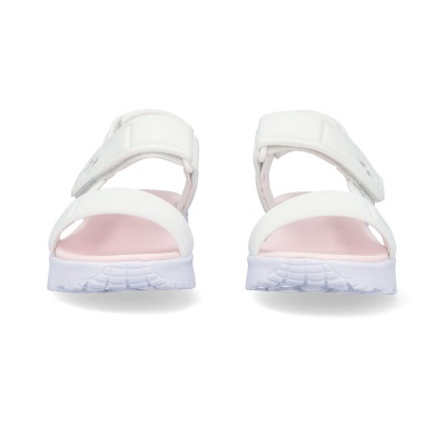 Sandálias brancas com tiras e solado branco