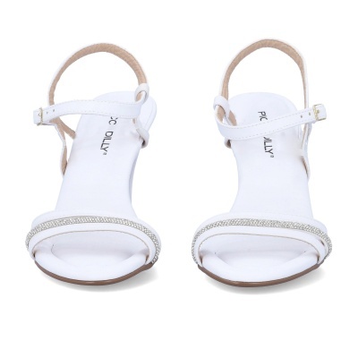 Sandálias brancas com tiras e strass