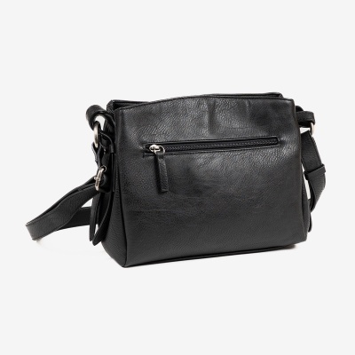 Mala tiracolo preta com fecho e alça ajustável