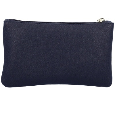 Estojo pequeno azul escuro com fecho prateado