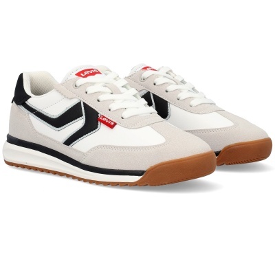 Ténis Levi's bege, branco, preto com sola castanha