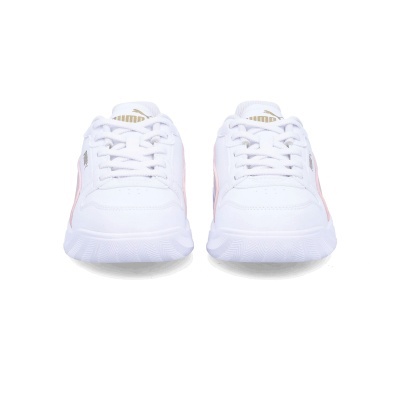 Sapatilhas desportivas brancas com detalhes rosa e logótipo PUMA dourado