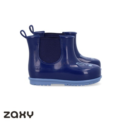 Botas de chuva azuis para criança com sola azul clara