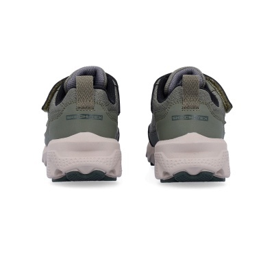 Sapatilhas Skechers verdes e bege vista traseira