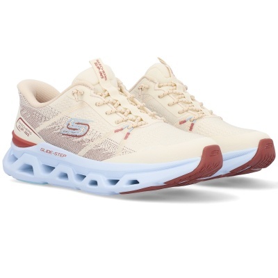 Ténis desportivos Skechers creme com sola branca