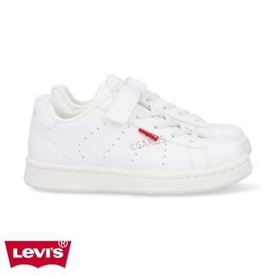 Ténis Levi's infantis brancos com velcro e atacadores