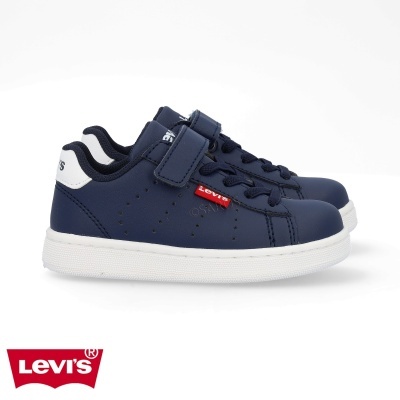 Ténis infantis Levi's azul escuro com sola branca e velcro