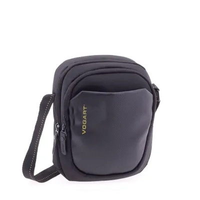 Mala de ombro pequena preta com bolso frontal e fecho