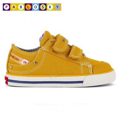 Ténis infantil amarelo com velcro e sola branca