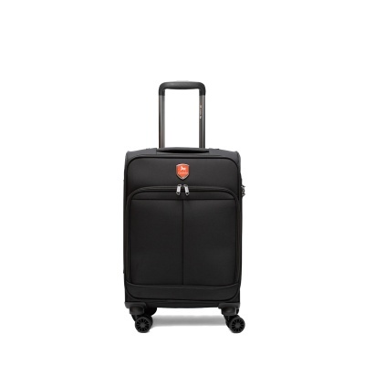 Mala de viagem preta com rodas e puxador negro