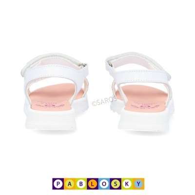 Sandálias infantis brancas com sola branca e fecho de velcro
