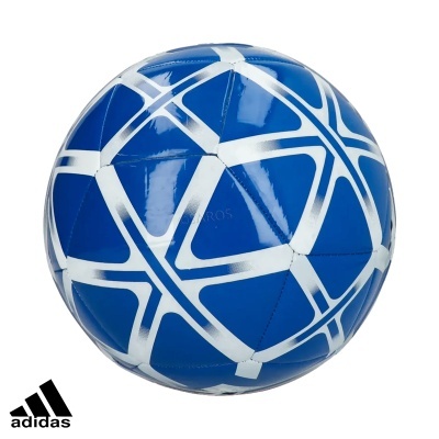 Bola de futebol azul e branca com logótipo adidas