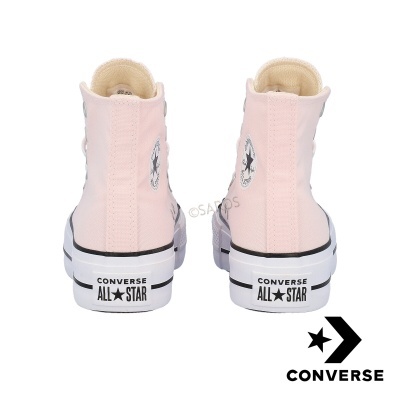 Ténis Converse All Star rosa claro vistos de trás