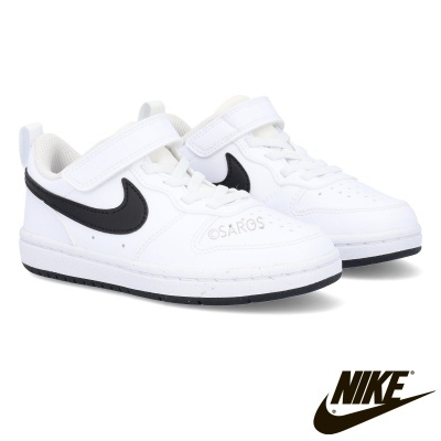 Sapatilhas Nike brancas com swoosh preto e velcro