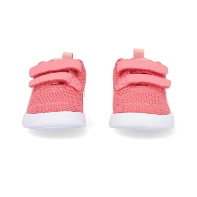 Sapatilhas cor-de-rosa para criança com velcro e sola branca