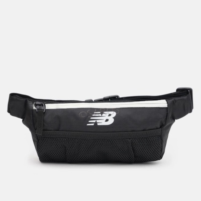Bolsa desportiva de cintura preta com logótipo NB branco