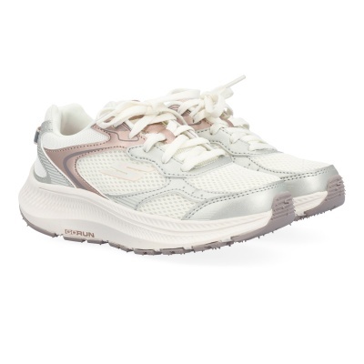 Sapatilhas desportivas Skechers brancas com detalhes cinza e rosa claro
