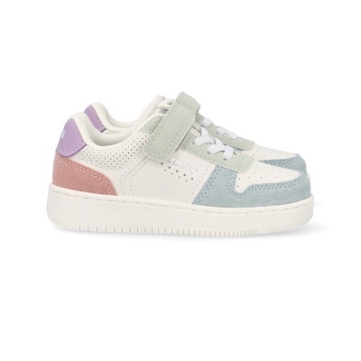 Tênis infantis em tons pastel com fecho de velcro