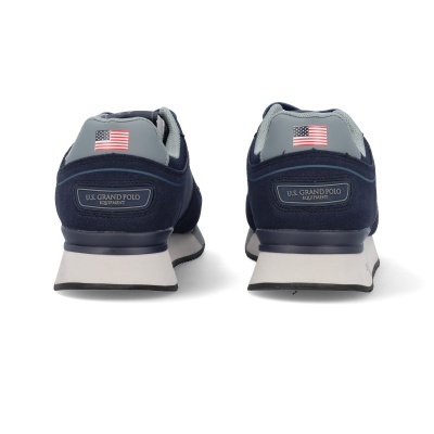 Sapatilhas desportivas azuis com bandeira dos EUA e etiqueta U.S. GRAND POLO SUPREME