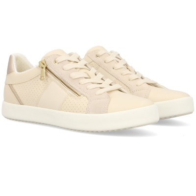 Ténis bege claros diversos com fecho de correr dourado lateral