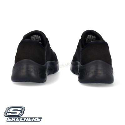 Sapatilhas pretas Skechers vista traseira