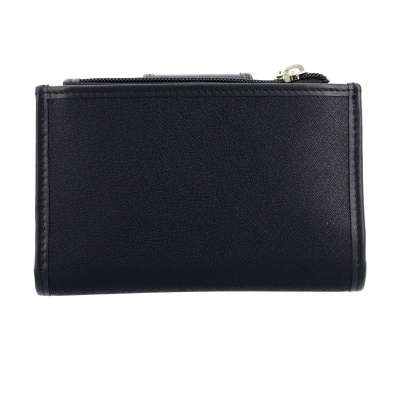 Carteira preta com fecho zipper dourado