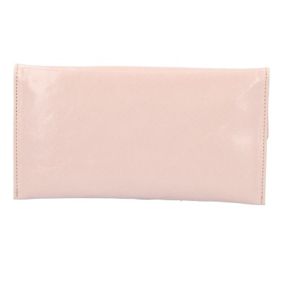 Carteira rosa claro retangular lisa
