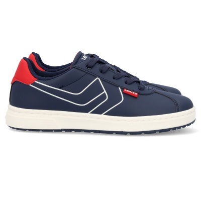 Ténis Levi's azul escuro com detalhes brancos e vermelhos