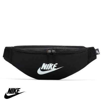 Pochete preta Nike com fecho e logótipo branco