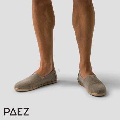 Alpercatas masculinas cinza em tecido com sola de cortiça