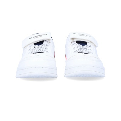 Sapatilhas brancas U.S. Grand Polo com velcro e atacadores