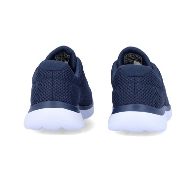 Sapatilhas azuis de trás com sola branca