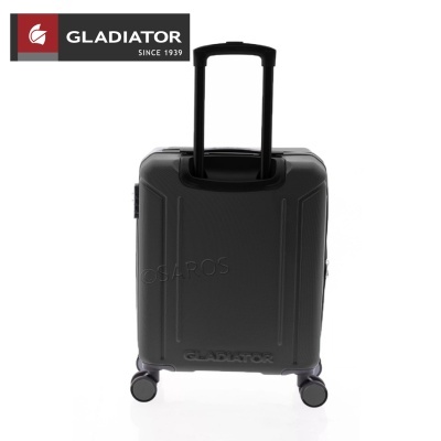 Mala de viagem rígida preta com rodas e puxador telescópico