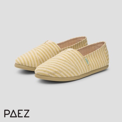Sapatos alpargata PAEZ amarelos com listas brancas