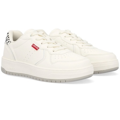 Ténis brancos Levi's com padrão animal print cinzento na parte traseira