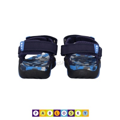 Sandálias infantis Pablosky azul escuro com camuflado