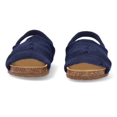 Chinelos tipo sandal azul escuro com sola de cortiça