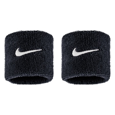 Par de pulseiras de desporto pretas com logótipo branco da Nike