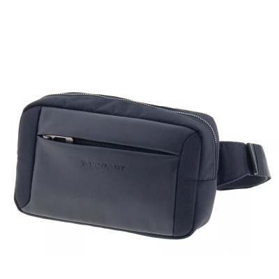 Bolsa pochete preta com fecho e logótipo Vogart