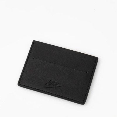 Carteira porta-cartões preta com logotipo Nike