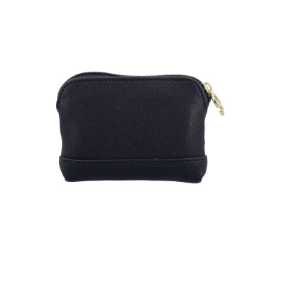 Bolsa pequena preta com fecho de correr dourado