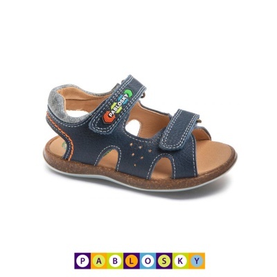 Sandália infantil azul escura com velcro da marca Pablosky